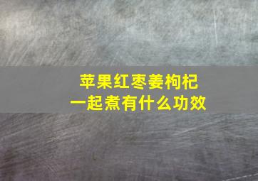 苹果红枣姜枸杞一起煮有什么功效