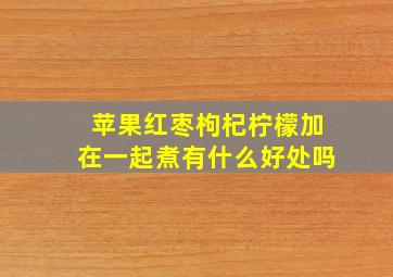 苹果红枣枸杞柠檬加在一起煮有什么好处吗