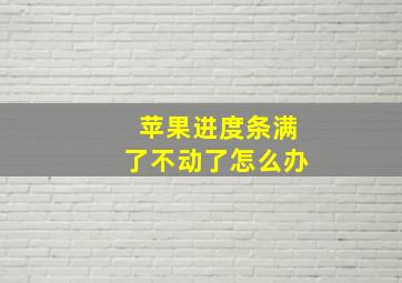 苹果进度条满了不动了怎么办