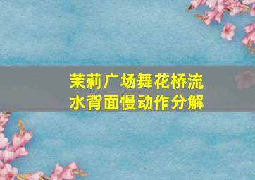 茉莉广场舞花桥流水背面慢动作分解