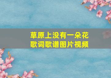 草原上没有一朵花歌词歌谱图片视频