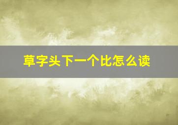 草字头下一个比怎么读