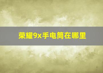 荣耀9x手电筒在哪里