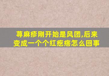 荨麻疹刚开始是风团,后来变成一个个红疙瘩怎么回事