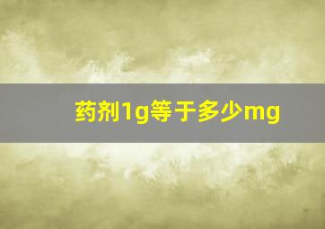 药剂1g等于多少mg