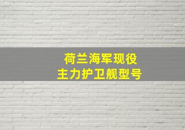 荷兰海军现役主力护卫舰型号