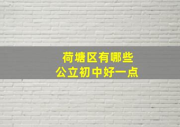 荷塘区有哪些公立初中好一点