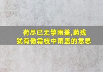 荷尽已无擎雨盖,菊残犹有傲霜枝中雨盖的意思