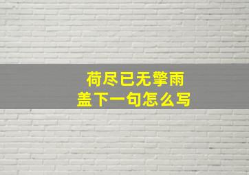 荷尽已无擎雨盖下一句怎么写