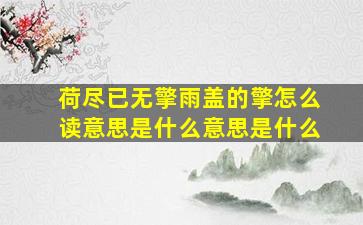 荷尽已无擎雨盖的擎怎么读意思是什么意思是什么