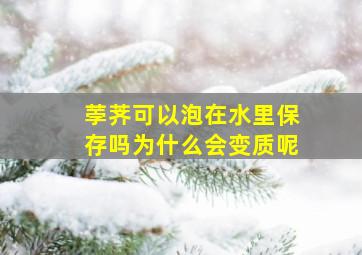 荸荠可以泡在水里保存吗为什么会变质呢