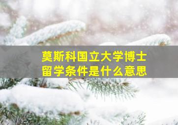 莫斯科国立大学博士留学条件是什么意思