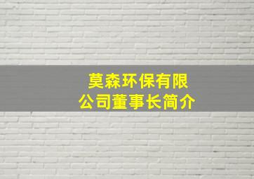 莫森环保有限公司董事长简介