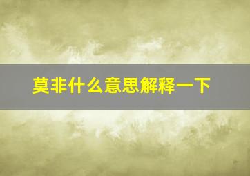 莫非什么意思解释一下