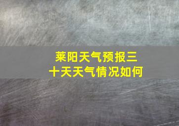 莱阳天气预报三十天天气情况如何