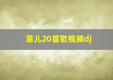 菲儿20首歌视频dj