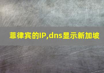 菲律宾的IP,dns显示新加坡