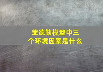 菲德勒模型中三个环境因素是什么