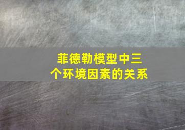 菲德勒模型中三个环境因素的关系