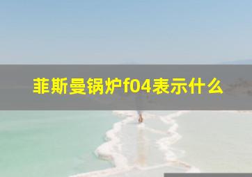 菲斯曼锅炉f04表示什么