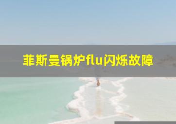 菲斯曼锅炉flu闪烁故障