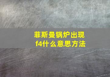 菲斯曼锅炉出现f4什么意思方法