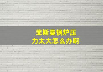 菲斯曼锅炉压力太大怎么办啊