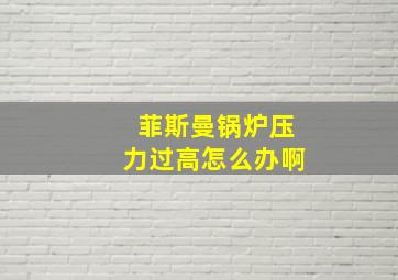 菲斯曼锅炉压力过高怎么办啊