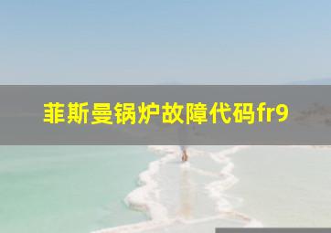 菲斯曼锅炉故障代码fr9