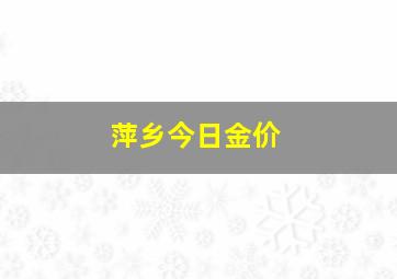 萍乡今日金价