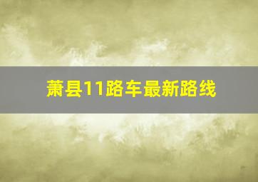 萧县11路车最新路线