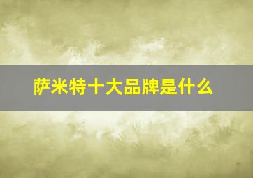 萨米特十大品牌是什么