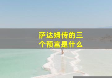 萨达姆传的三个预言是什么