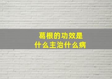 葛根的功效是什么主治什么病