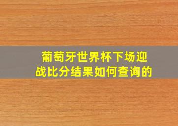 葡萄牙世界杯下场迎战比分结果如何查询的