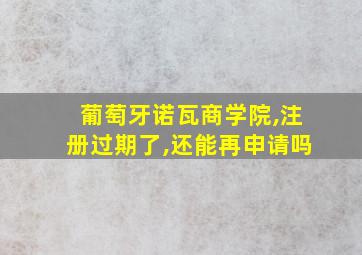 葡萄牙诺瓦商学院,注册过期了,还能再申请吗