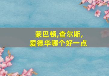 蒙巴顿,查尔斯,爱德华哪个好一点