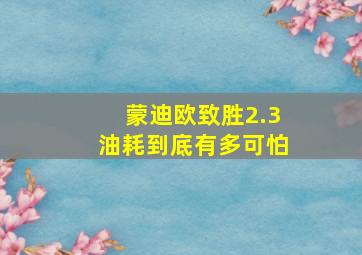 蒙迪欧致胜2.3油耗到底有多可怕