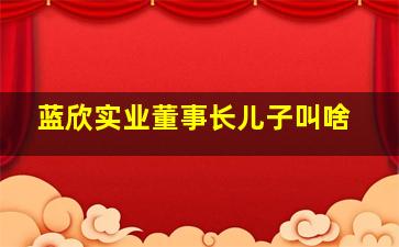 蓝欣实业董事长儿子叫啥