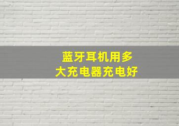 蓝牙耳机用多大充电器充电好