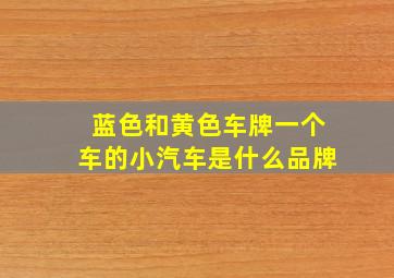 蓝色和黄色车牌一个车的小汽车是什么品牌