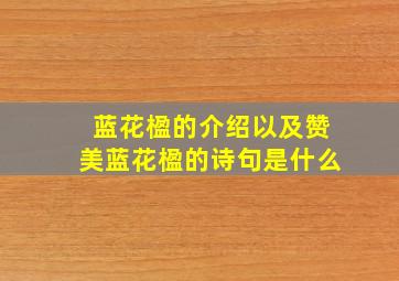 蓝花楹的介绍以及赞美蓝花楹的诗句是什么