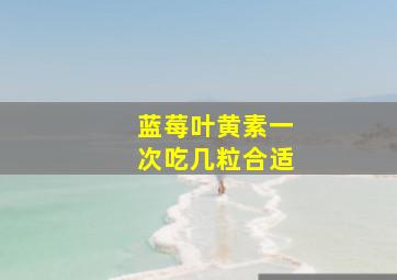 蓝莓叶黄素一次吃几粒合适