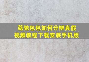 蔻驰包包如何分辨真假视频教程下载安装手机版