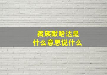 藏族献哈达是什么意思说什么