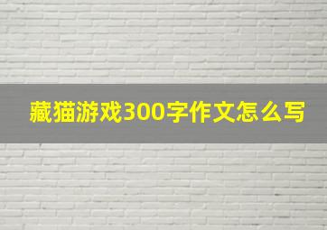 藏猫游戏300字作文怎么写