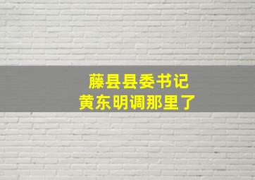 藤县县委书记黄东明调那里了