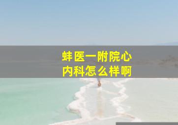 蚌医一附院心内科怎么样啊