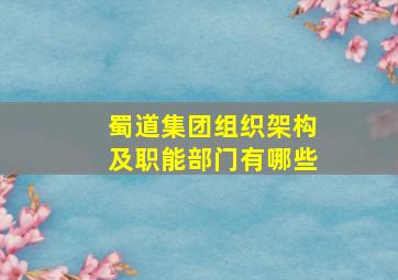 蜀道集团组织架构及职能部门有哪些