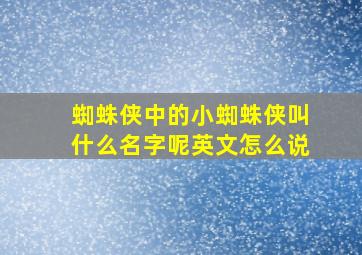 蜘蛛侠中的小蜘蛛侠叫什么名字呢英文怎么说